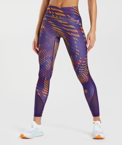 Women's Gymshark Sport Running Leggings Purple | CA 7081NA